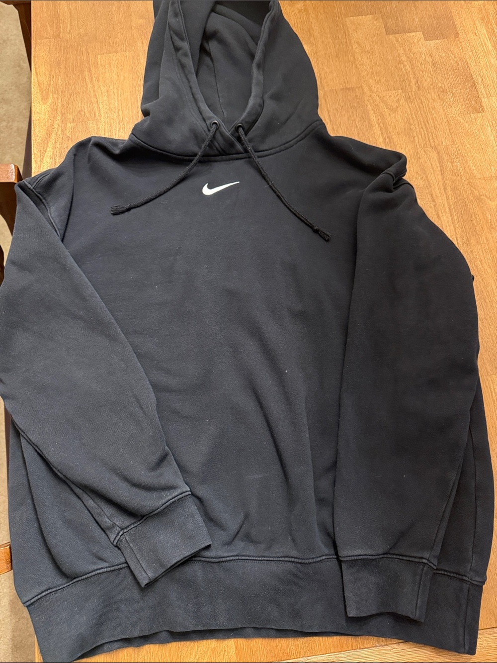Nike Black Hoodie with White Swoosh Logo